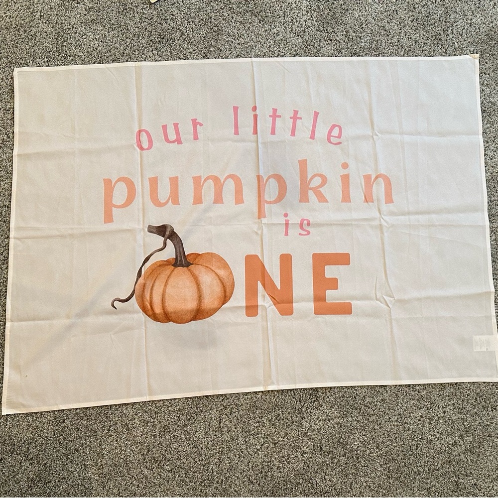 Our Little Pumpkin Is One Birthday Banner